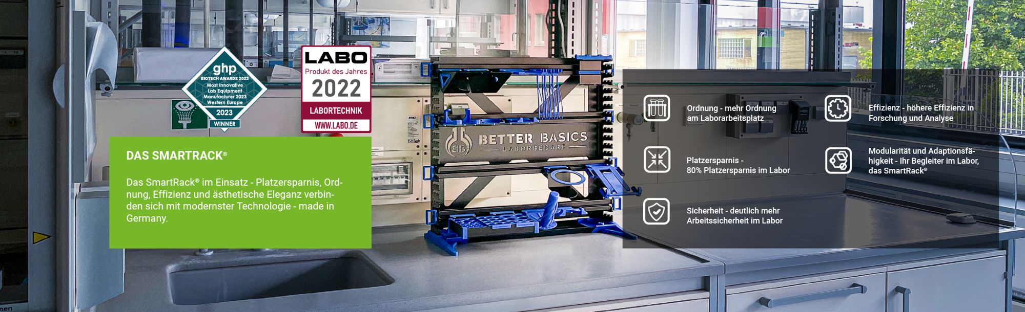 SmartRack im Laborabzug in einem großen Labor